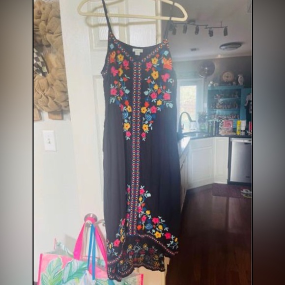 Sundance Life of light 💫 embroidered Highlow Midi dress Sz XL - Picture 2 of 7